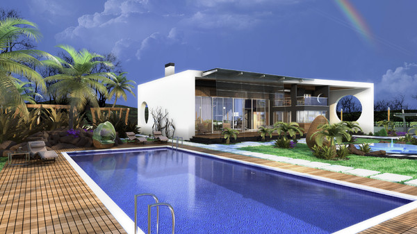 3d 3ds scene modern building house - Modern Home (2) by solarseas